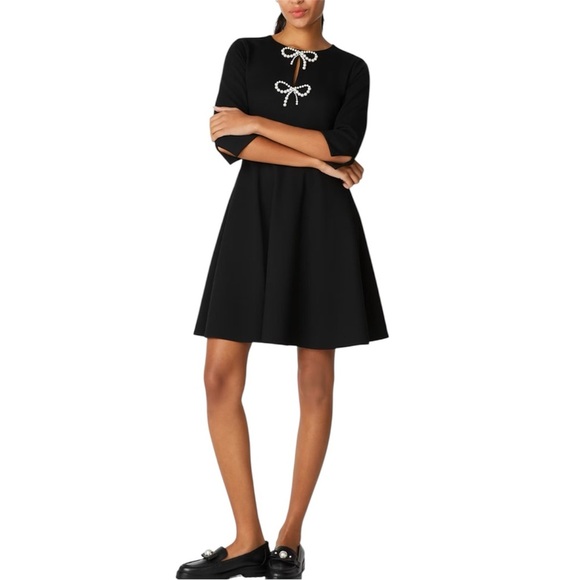 kate spade Dresses & Skirts - Kate Spade Pearl Bow Ponte Black Dress